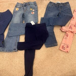 6 Pairs of Girls jeans/leggings size 4T & 5T